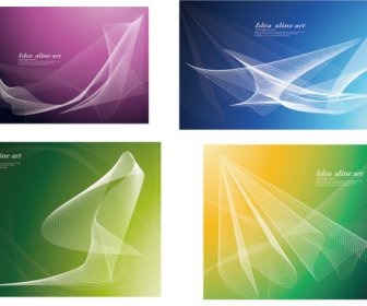 Set Of Smoke Style Cards Vector