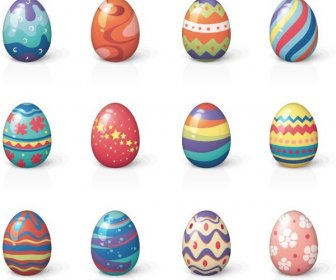 Set Of Twelve Easter Eggs