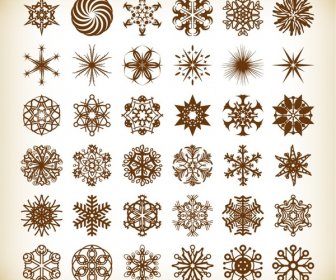 set of vector snowflake elements