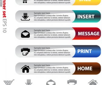 set situs informasi spanduk elemen vektor