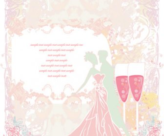 Satz Von Hochzeit Einladung Karten Design Vektor