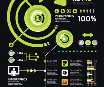 Set Tahun Infographic Dan Diagram Vektor