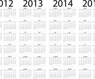 Menetapkan Of1318 Kalender Template Vektor Grafis