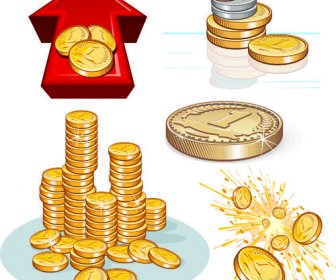 Set Vector Of Financial Elements Icon