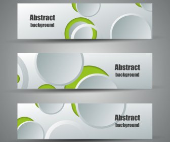 Set Abstrak Spanduk Desain Dengan Lingkaran 3d
