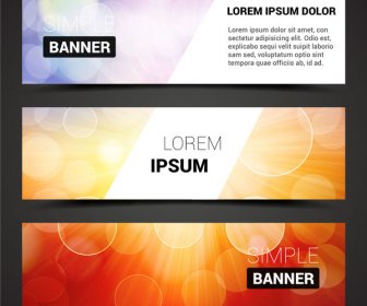 Sets Of Banners Design On Bokeh Background