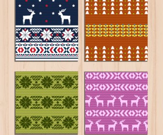 Sets Of Colorful Woolen Pattern On Wooden Background
