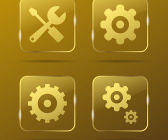 Botões De Configurações Ouro