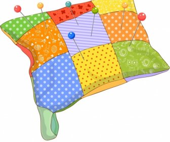 Швейная фон подушку булавки иконы красочный 3d дизайн