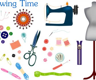 Sewing Icons Vector Illustration