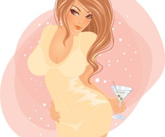 Sexy Party-Mädchen-Design-Vektor-Grafiken