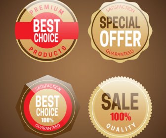 Shaped Shiny Sales Promotion Icons