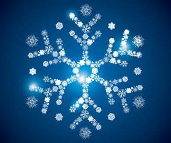 Leuchtende Schneeflocken Ornamente Design Vektor-Grafiken