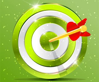 shiny aiming shield and arrow vector illustration