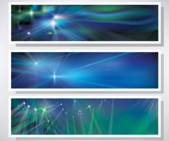 Shiny Blue Style Banners Vector Graphics
