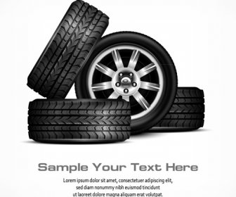 Shiny Car Tire Background Vector Graphics