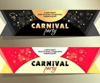 Shiny Carnival Party Banners Vector