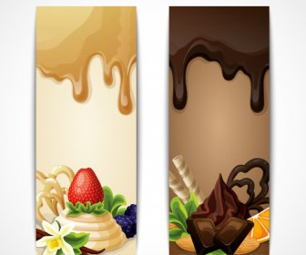 блестящие шоколад и конфеты векторные баннеры