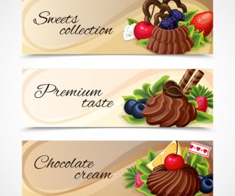 Parlak çikolata Ve Tatlılar Afiş Vektör