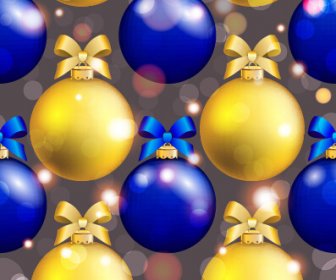 Shiny Christmas Balls Ornament Seamless Pattern Vector