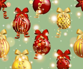 Bolas De Natal Brilhante Ornamento Vetor Padrão Sem Emenda