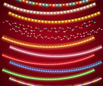 Shiny Christmas Light Border Vector