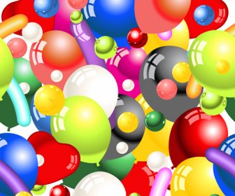 Shiny Colored Balloon Seamless Pattern Vector