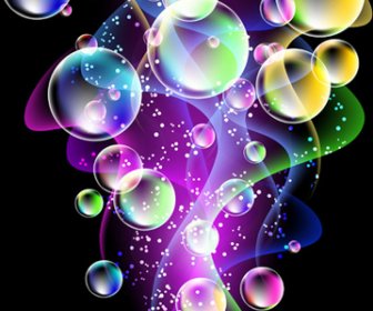 Shiny Colorful Bubble With Abstract Background