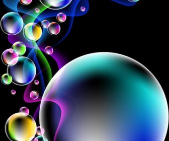 Shiny Colorful Bubble With Abstract Background