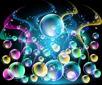 Burbuja Brillante Colorida Con Fondo Abstracto
