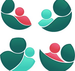 Desain Mengkilap Keluarga Logo Vektor