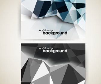 Shiny Geometric Shapes Business Cards Vector