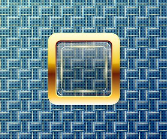 Glänzende Goldene Quadrat Auf Op-Art-Hintergrund