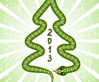 Glänzende Green13 Schlange Jahr Design-Elemente