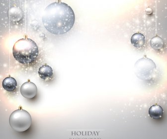 Shiny Holiday Baubles Vector Background