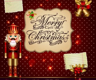 Shiny Merry Christmas Vector Greeting Cards