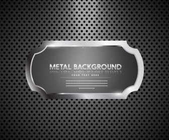 Glänzendes Metall Hintergrund Abgerundete Rahmen Löcher Dekoration