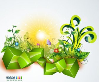 Shiny Nature Background Vector Graphics