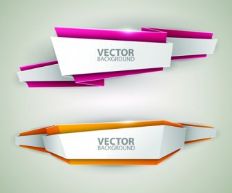 Shiny Origami Banners Vector