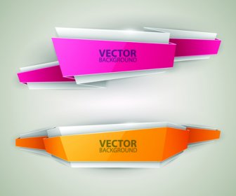 Shiny Origami Banners Vector
