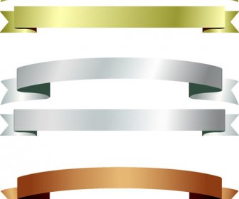 Shiny Paper Ribbon Banner Vector