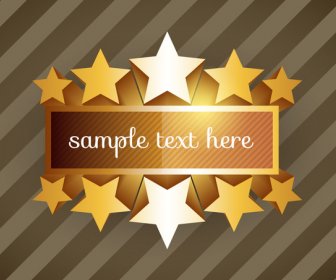 Shiny Promotion Banner With Stars On Striped Background