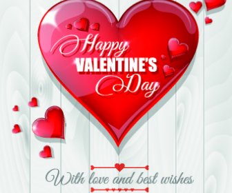 Dia Dos Namorados Coração Vermelho Brilhante Fundo Vector