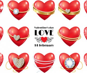 Dia Dos Namorados Coração Vermelho Brilhante Ilustração Do Vetor
