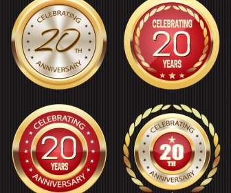 shiny round anniversary celebration medal sets
