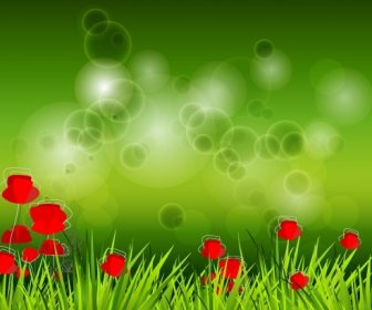 Shiny Spring Elements Vector Background Graphic