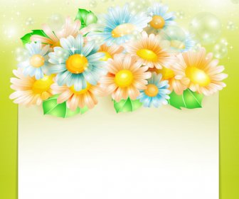Shiny Spring Flowers Creative Background Vector