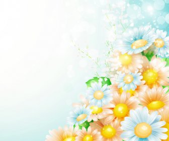 Flores De Primavera Brilhante Vector Fundo Criativo