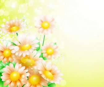 Glänzenden Frühling Blumen Kreative Hintergrund Vektor