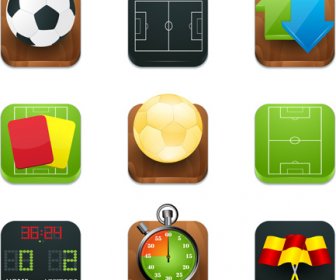 Shiny Square Sport Icons Vector